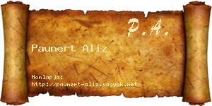 Paunert Aliz névjegykártya